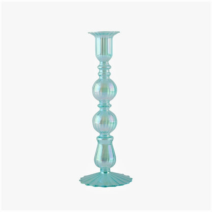 Ribbed Glass Candleholders - Mermaid