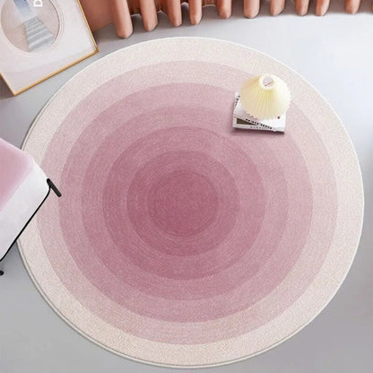 Light Luxury Cloakroom Round Floor Mat Fluffy Soft Lounge Rug Simple Bedroom Decor Gradient Carpet Thick Carpets for Living Room