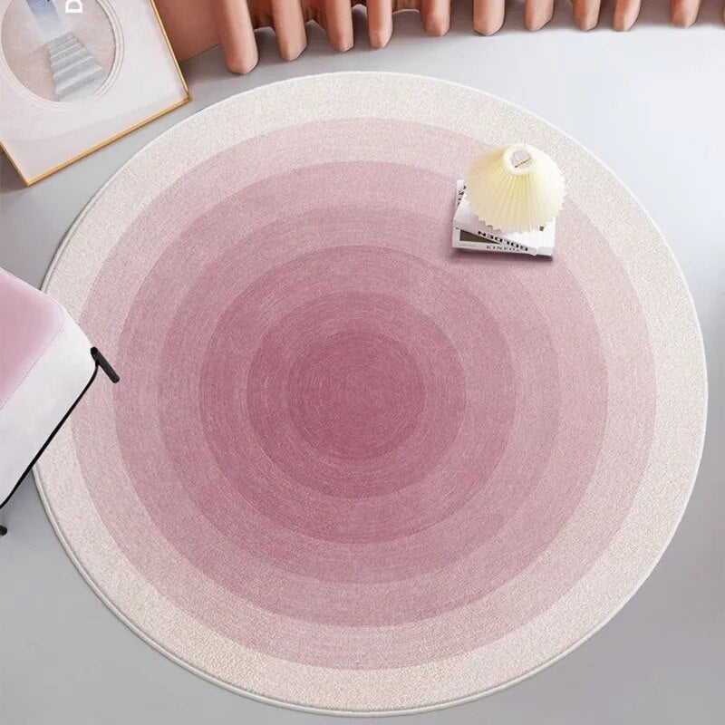 Light Luxury Cloakroom Round Floor Mat Fluffy Soft Lounge Rug Simple Bedroom Decor Gradient Carpet Thick Carpe - view 4