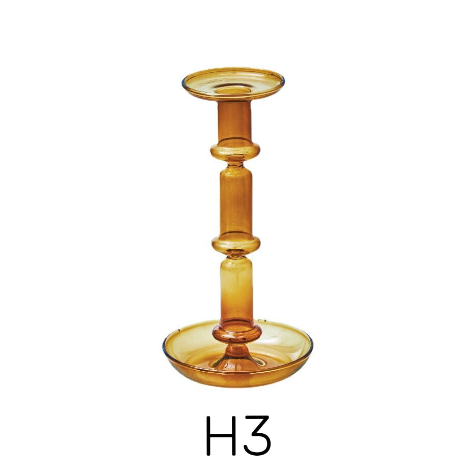 Amber Modern Glass Candle Holder - view 9