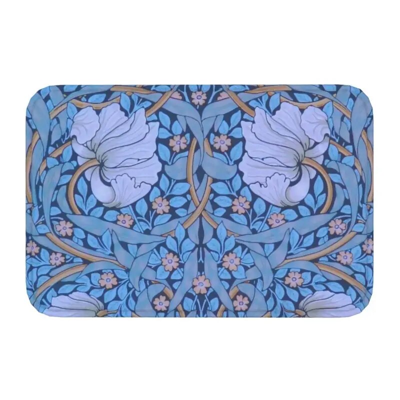 Custom William Morris Compton Floral Art Nouveau Pattern Doormat Bath Door Floor Mat Textile Pattern Toilet Ru - view 22
