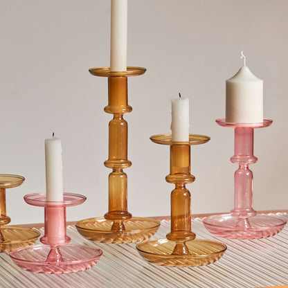 Borosilicate Modern Candleholders - 2 colours