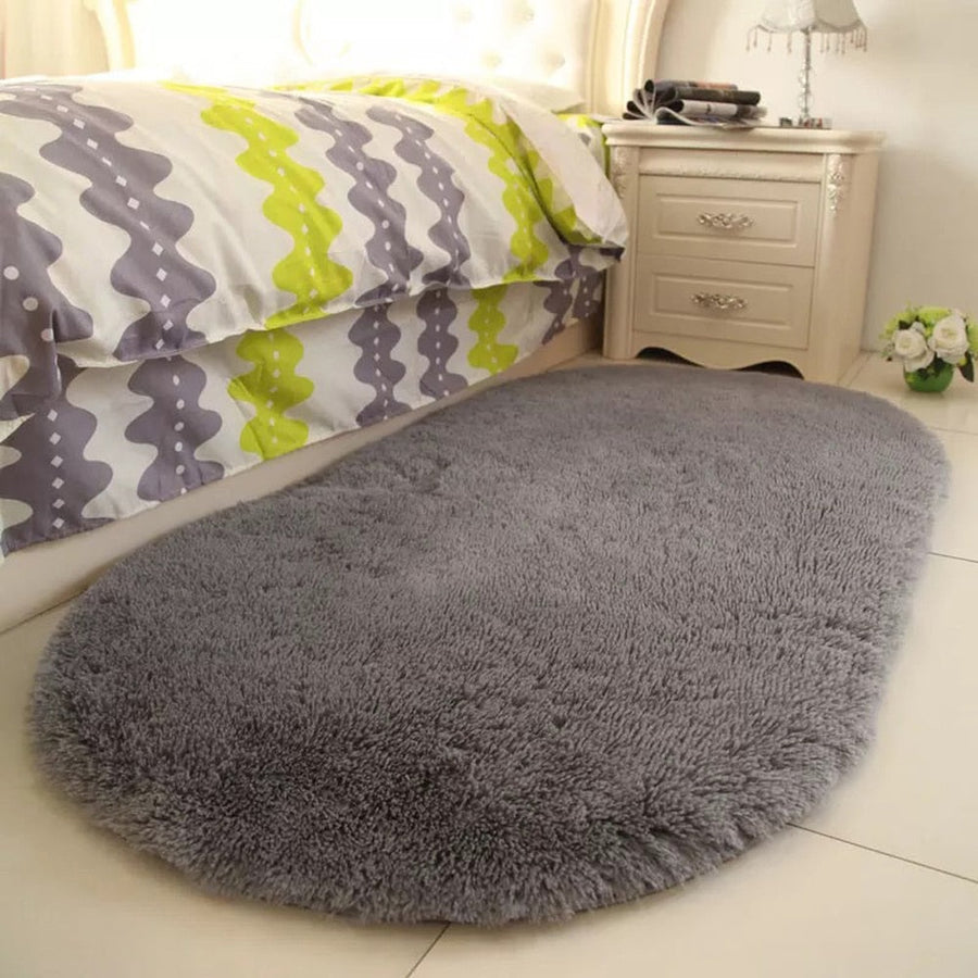 New Thick Fluffy Rugs Cute 40*60cm Oval Anti-skid Carpet Shaggy Area Rug Carpet Home Bedroom Dining Room Floor - view 2