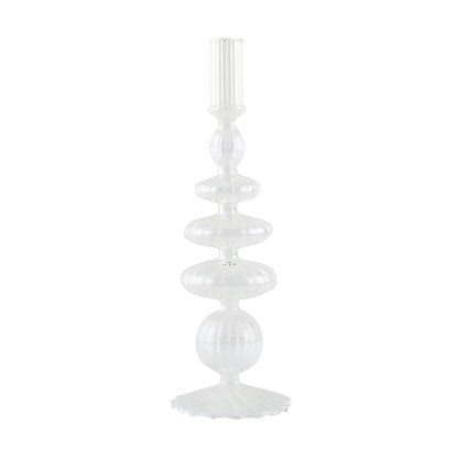 Ribbed Glass Candleholders - Pastel