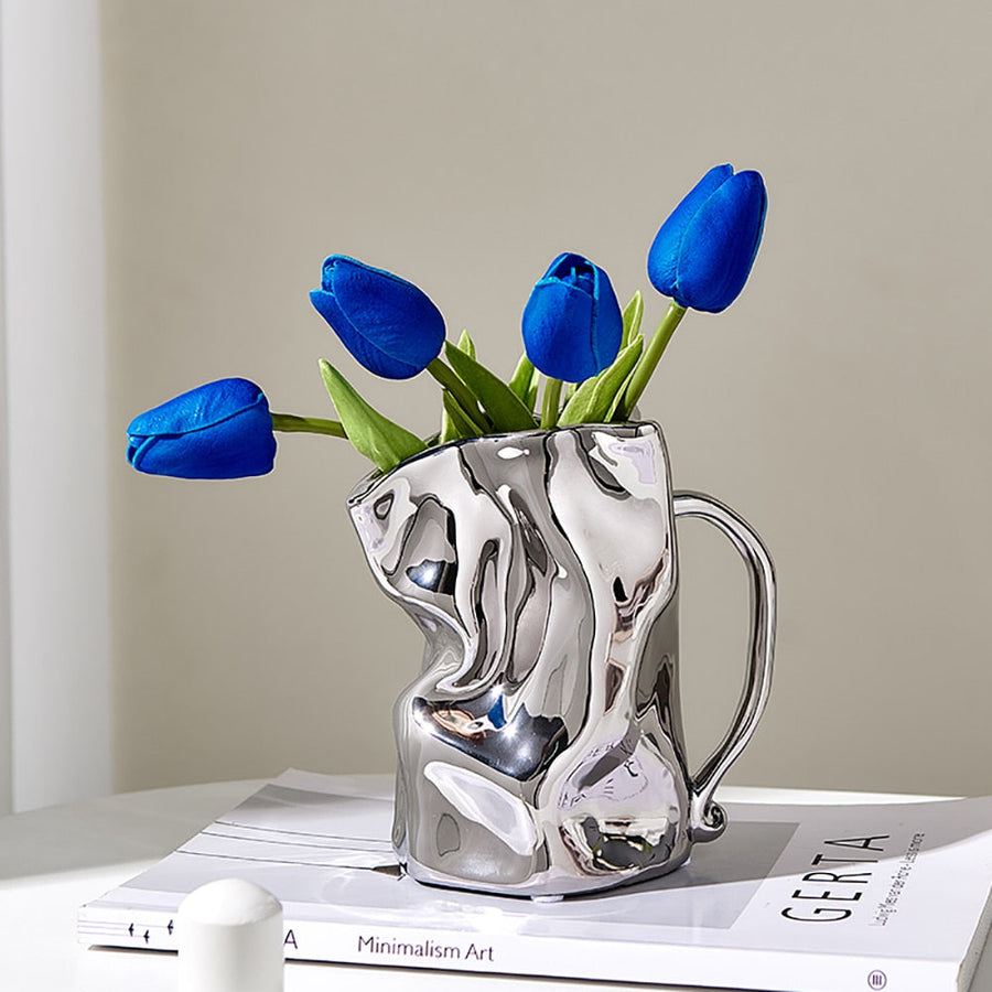 Paper Bag Inspired Ceramic Vase - view 4