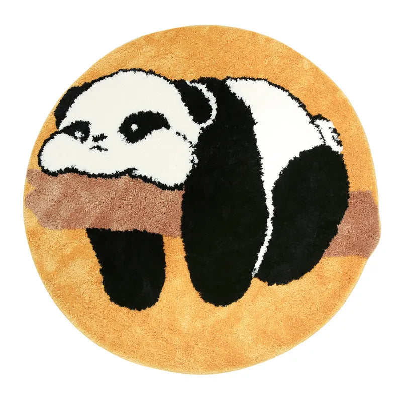 Thicken Panda Round Carpets Imitation Cashmere Floor Mat Decoration Rugs Living Room Plush Carpet Home Fluffy Area Rug Floor Mat