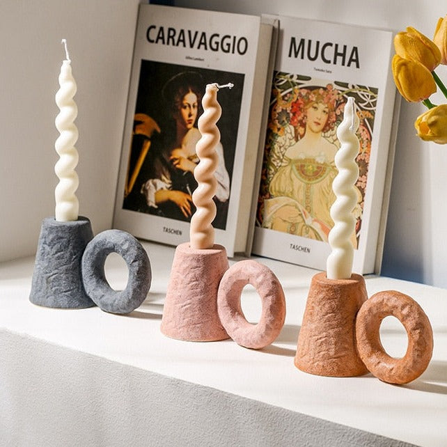 Rusty Effect Ceramic Candle Holder - view 3