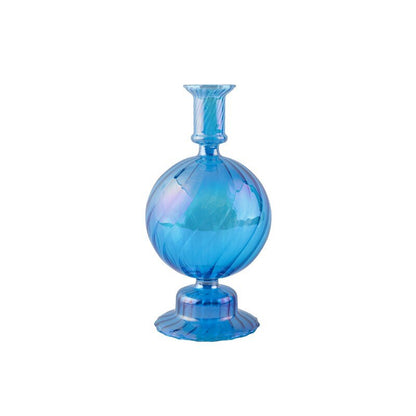 Ribbed Glass Candleholders - Mermaid