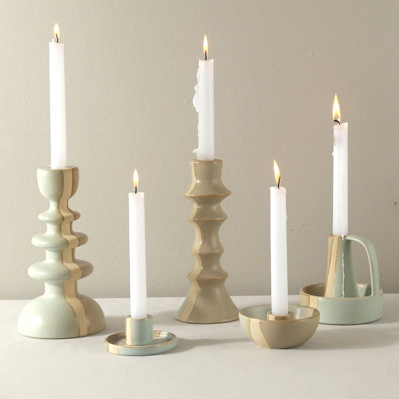 3-tone Ceramic Candle Holders