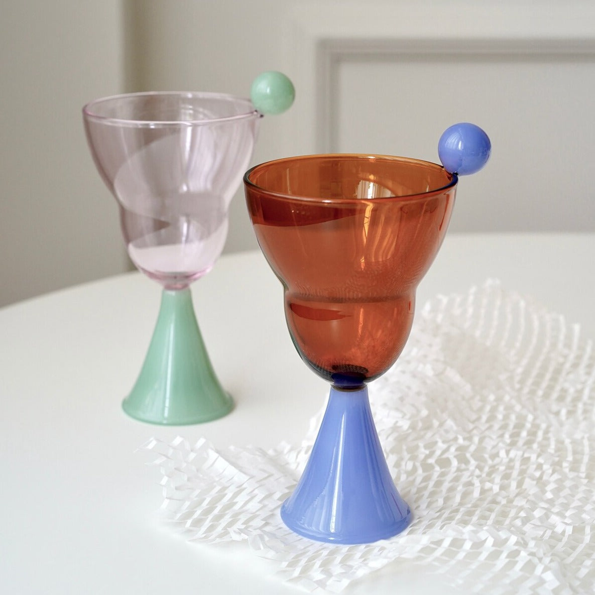 2-tone Glass Goblet with Globe