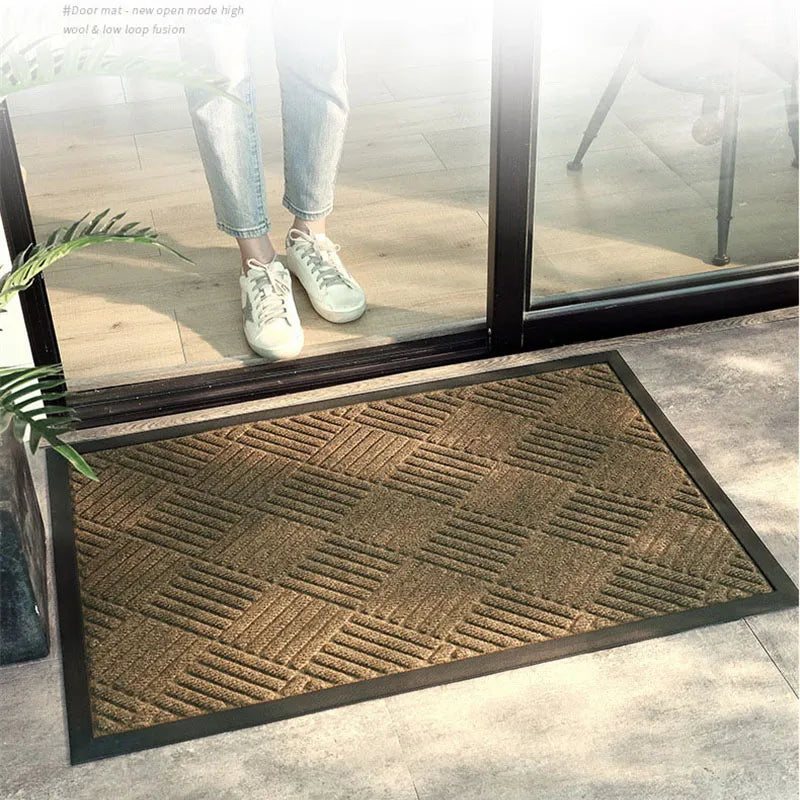Household Commercial Indoor Outdoor Large Floor Mat Easy To Clean Durable Door Mats Rubber Bottom Entry Doormat for Shoe Scraper