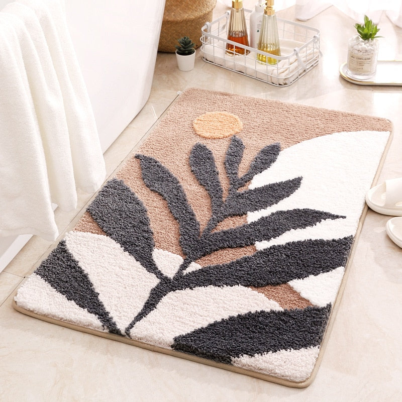 Brown Leaf Bath Mat