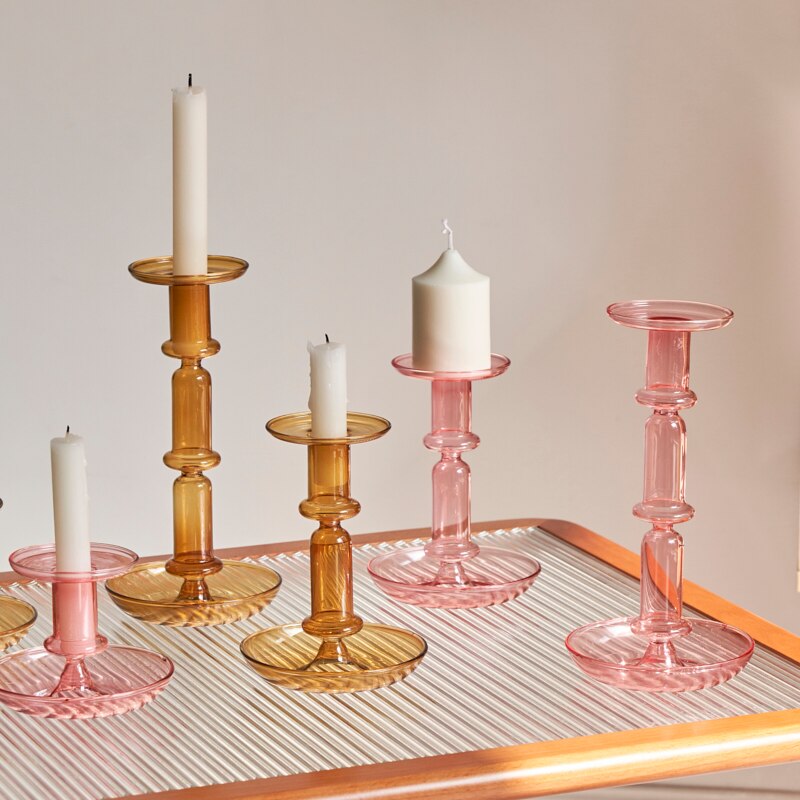 Borosilicate Modern Candleholders - 2 colours