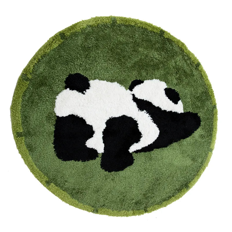 Thicken Panda Round Carpets Imitation Cashmere Floor Mat Decoration Rugs Living Room Plush Carpet Home Fluffy Area Rug Floor Mat