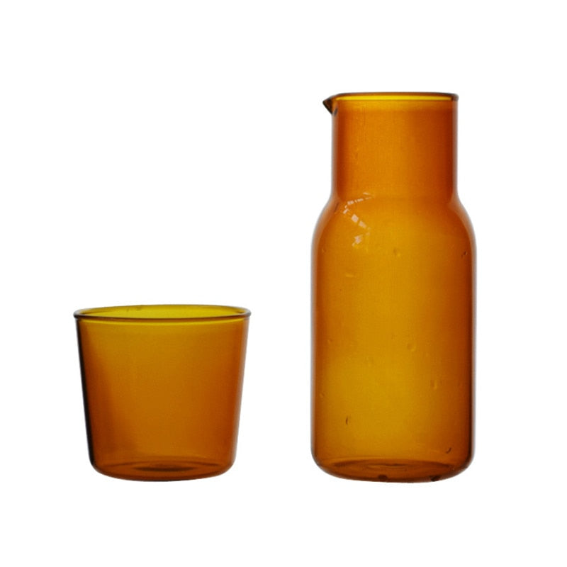 Colourful Glass Jug & Cup