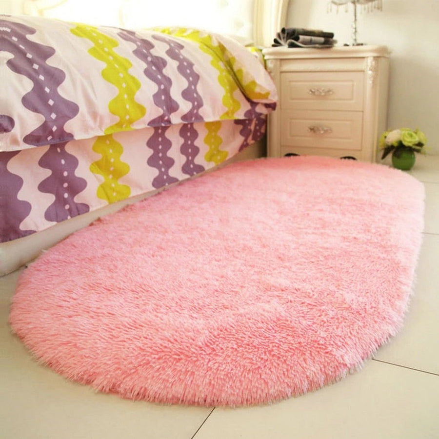 New Thick Fluffy Rugs Cute 40*60cm Oval Anti-skid Carpet Shaggy Area Rug Carpet Home Bedroom Dining Room Floor - view 4