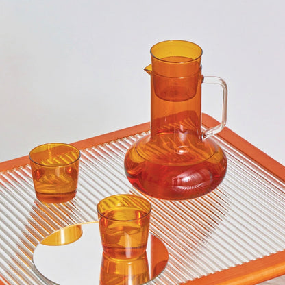 Pitcher Jug and Cup Set (Amber, Blue)