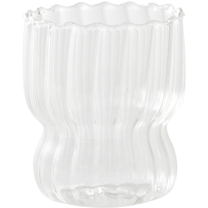 RIBBED CHUBBY GLASS CUP