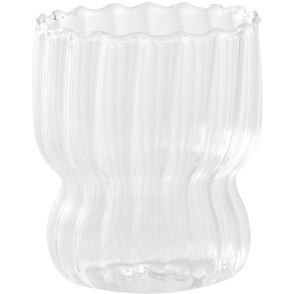 RIBBED CHUBBY GLASS CUP