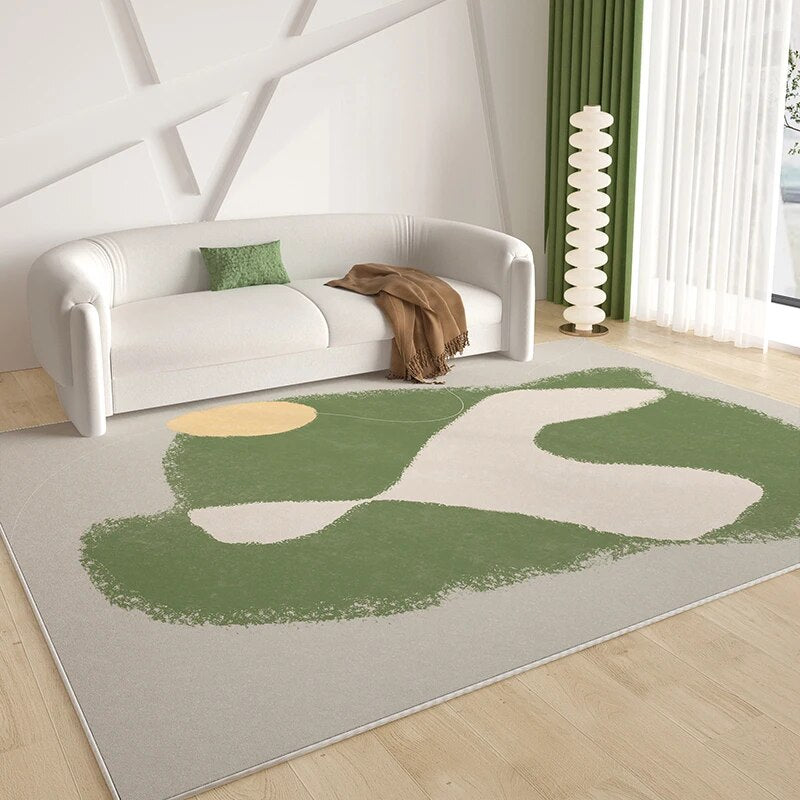 Green French Style Carpets for Living Room Decoration Rugs for Bedroom Decor Carpet Non-slip Area Rug Home Short Pile Floor Mats