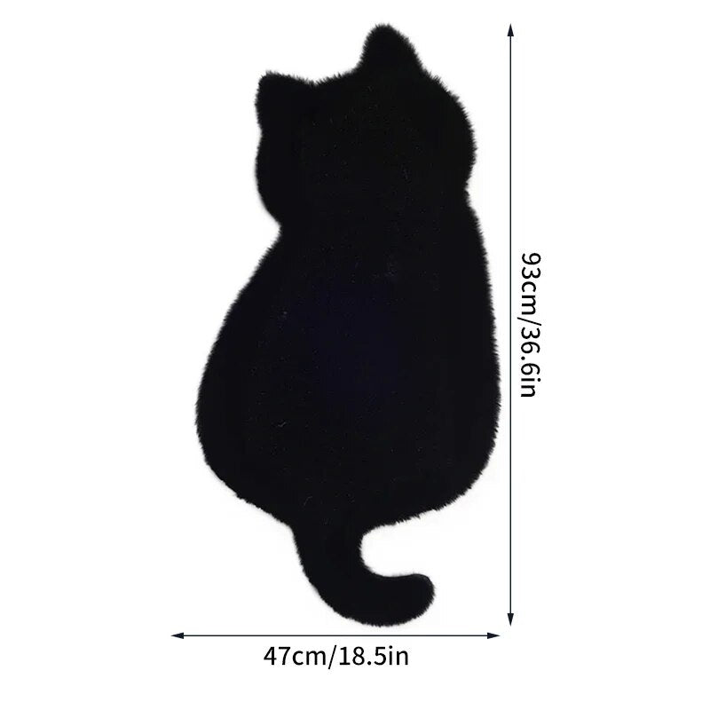 Cat Plush Carpet for Living Room Shaggy Rug Cat Patterns Floor Mat Anti-slip Long Hair Solid Bedroom Carpets Decor