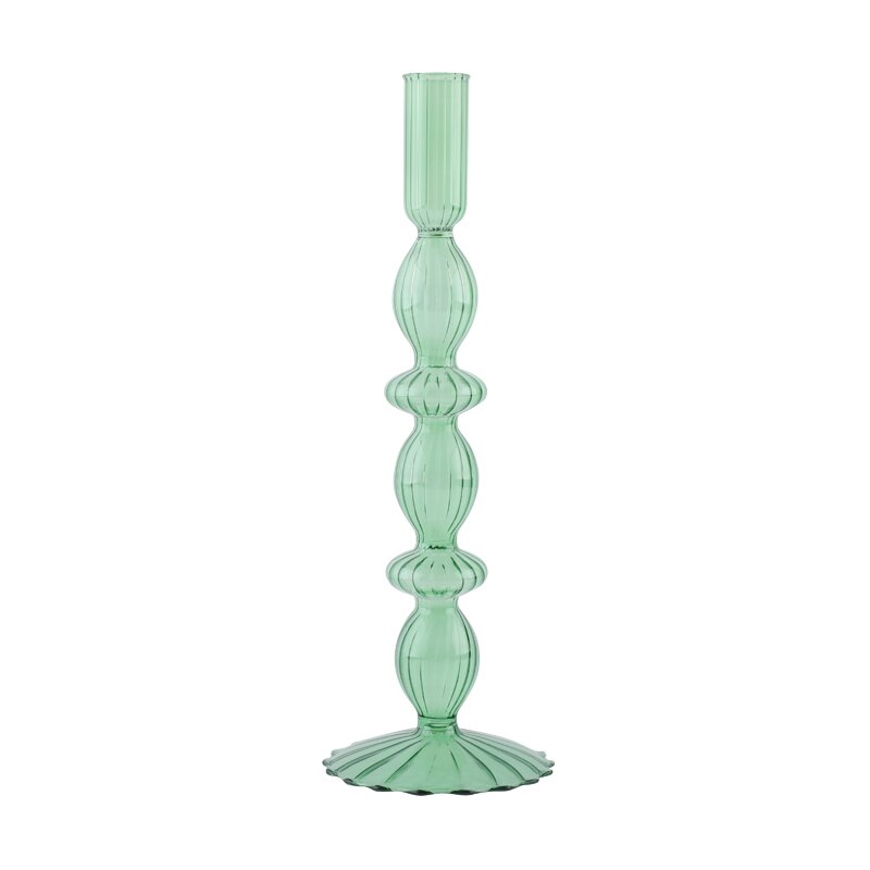 Ribbed Glass Candleholders - Pastel