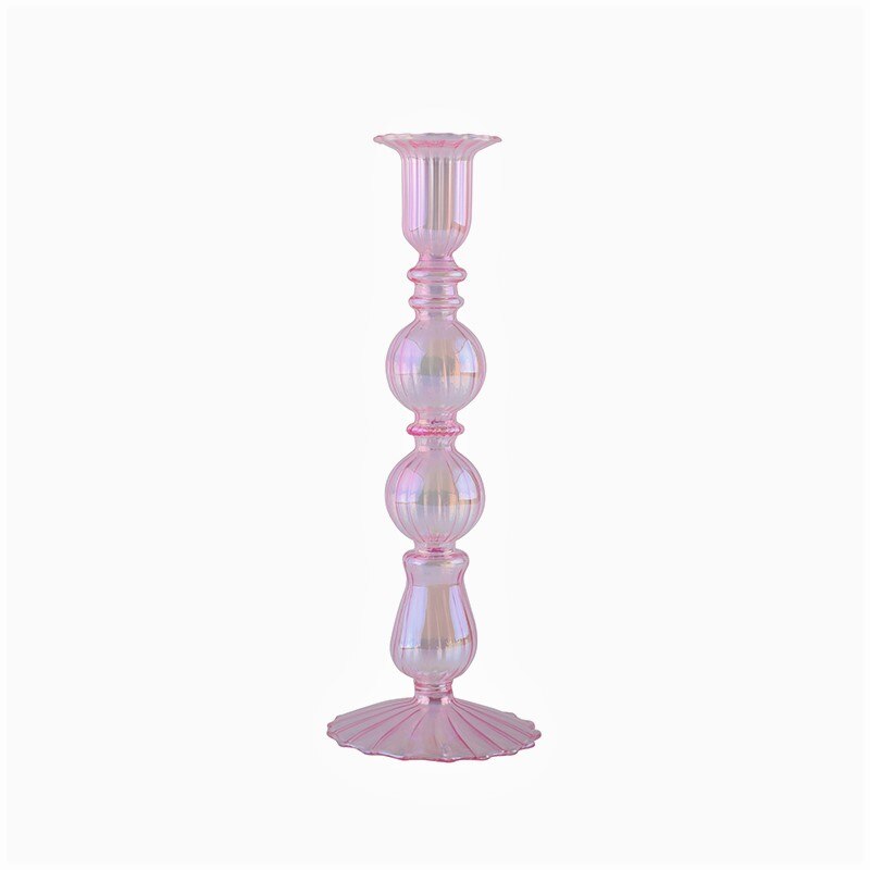 Ribbed Glass Candleholders - Mermaid