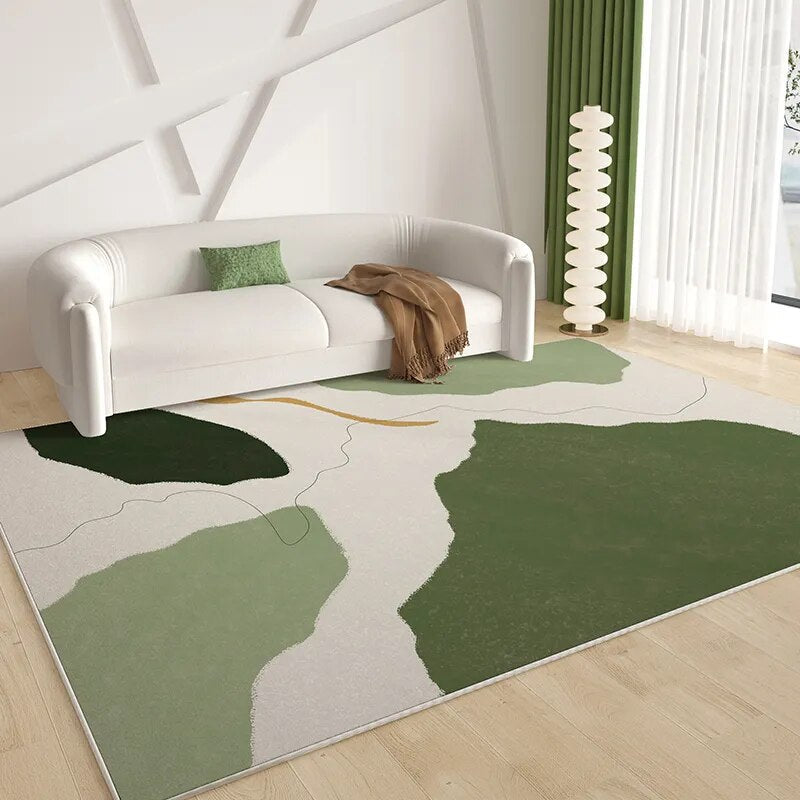 Green French Style Carpets for Living Room Decoration Rugs for Bedroom Decor Carpet Non-slip Area Rug Home Short Pile Floor Mats