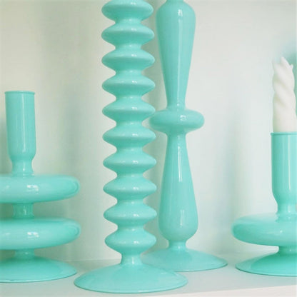 Mint Green Glass Candleholder