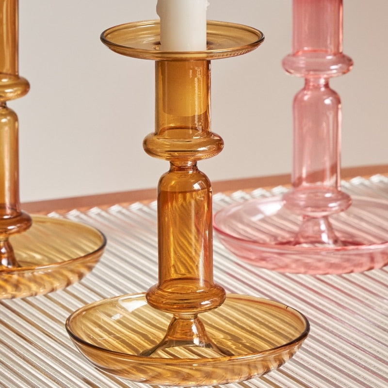 Borosilicate Modern Candleholders - 2 colours