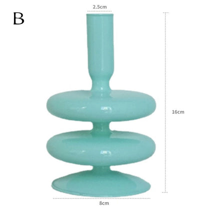 Mint Green Glass Candleholder