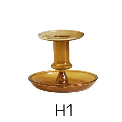 Amber Modern Glass Candle Holder