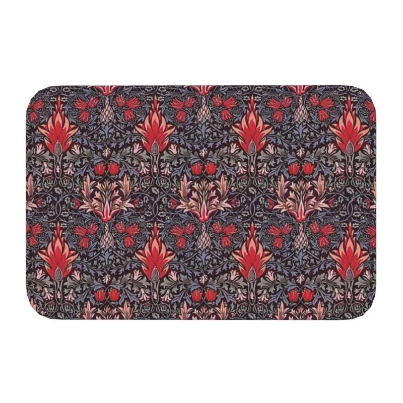 Custom William Morris Compton Floral Art Nouveau Pattern Doormat Bath Door Floor Mat Textile Pattern Toilet Ru - view 21