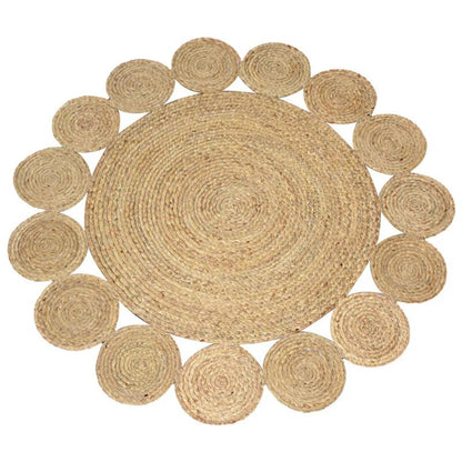 Hand Woven Round Carpets Handmade Water Reed Rattan Rugs for Bedroom Natural Plants Living Room Round Rug Vintage Home Floor Mat