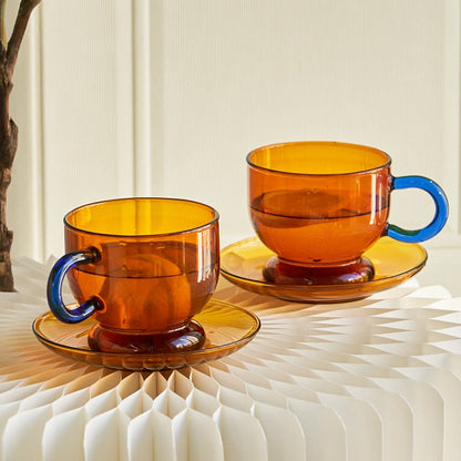 Vintage Style Glass Mug - 3 colours, Pair