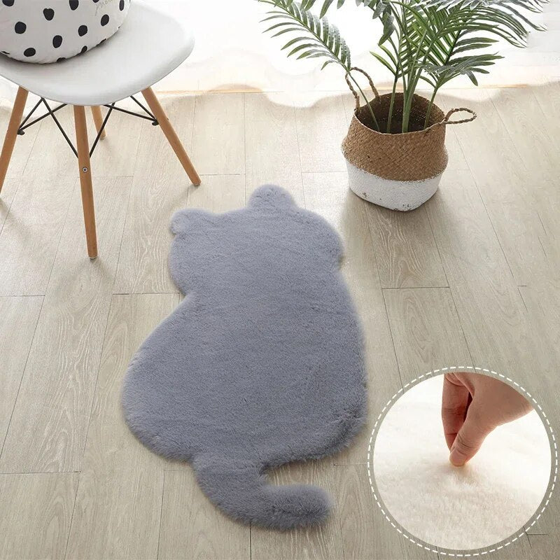 Cute Cat Plush Carpet for Living Room, Shaggy Kitty Rug - view 9
