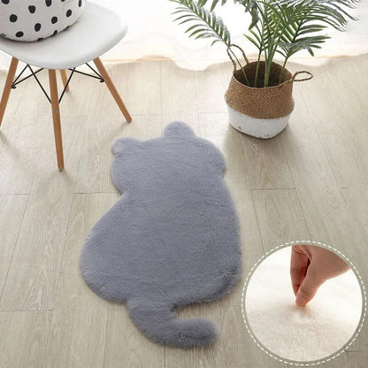 Cat Plush Carpet for Living Room Shaggy Rug Cat Patterns Floor Mat Anti-slip Long Hair Solid Bedroom Carpets Decor