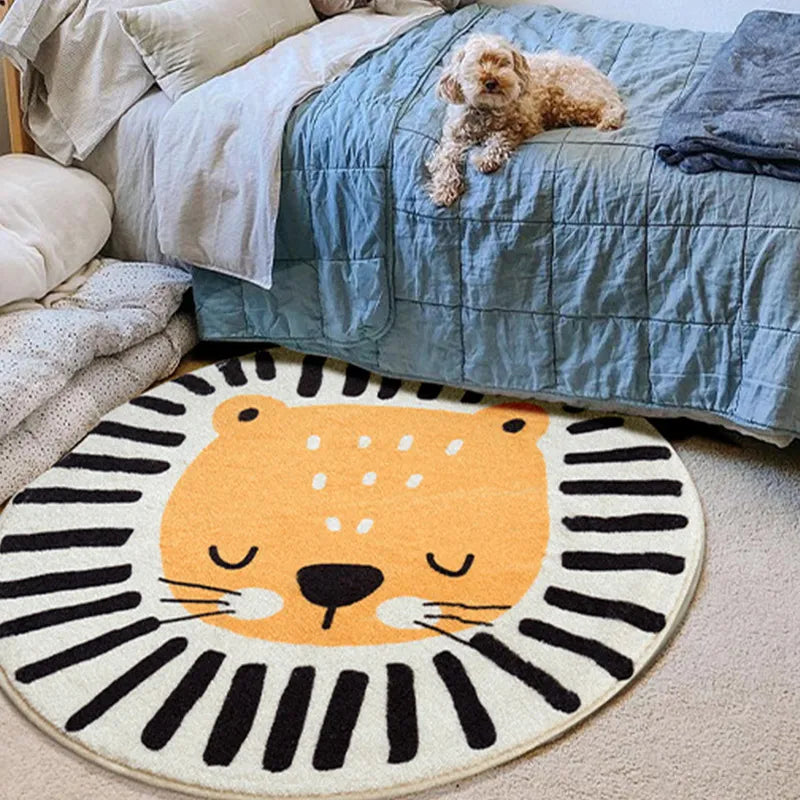 Nordic Carton Round Rug Carpets for Home Living Room Bedroom Kids Room Blanket Plush Floor Mat Decoration Salo