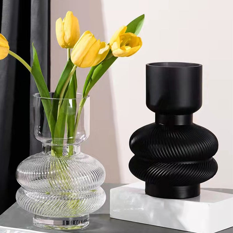Pleated Glass Vase -  3 colours