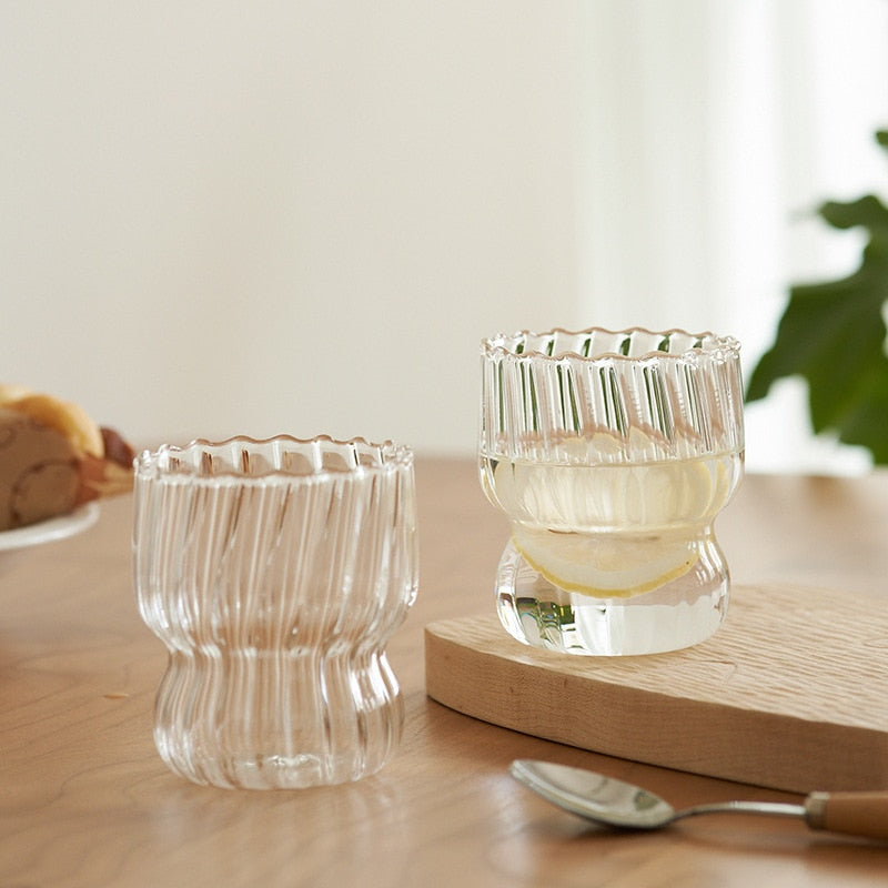 RIBBED CHUBBY GLASS CUP