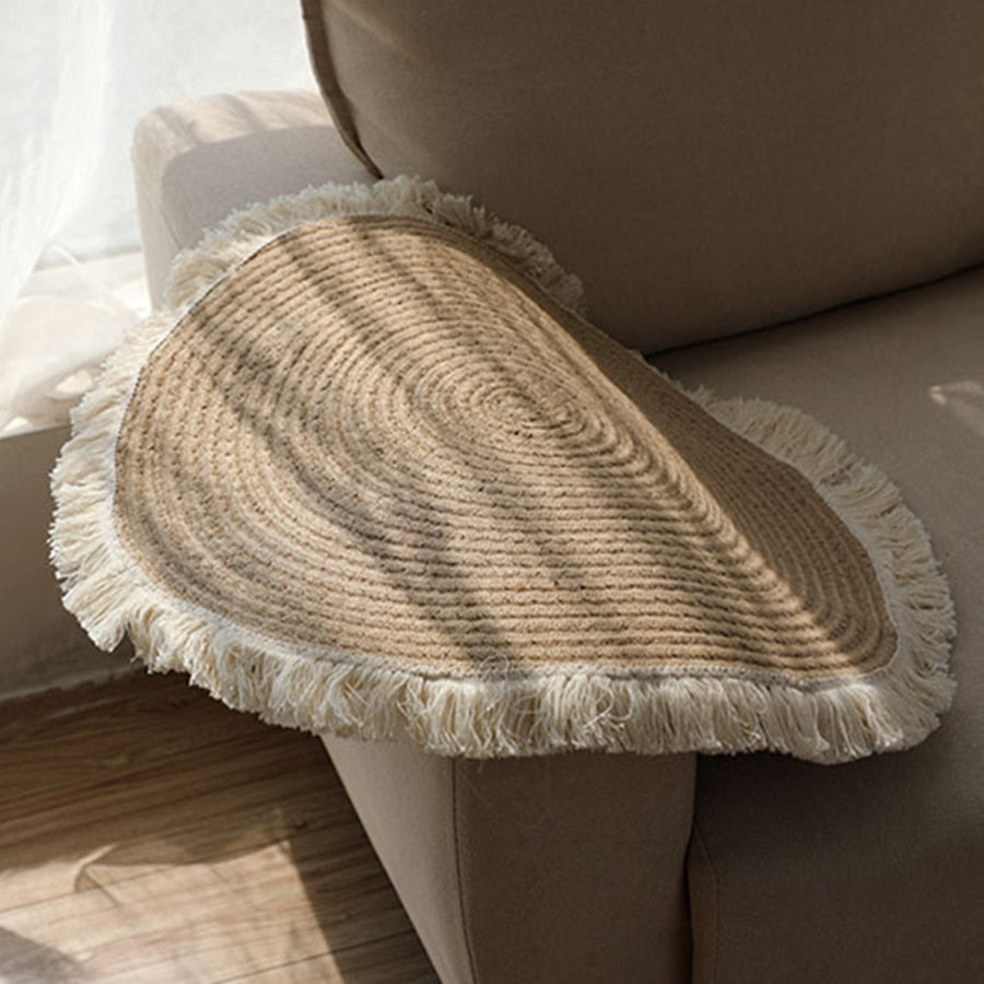 Jute B&B Floor Mats Home Japanese Study Minimalist Wind Retro Woven Coffee Table Mat Living Room Sofa Mat - view 3