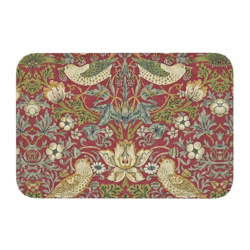 Custom William Morris Compton Floral Art Nouveau Pattern Doormat Bath Door Floor Mat Textile Pattern Toilet Ru - view 14