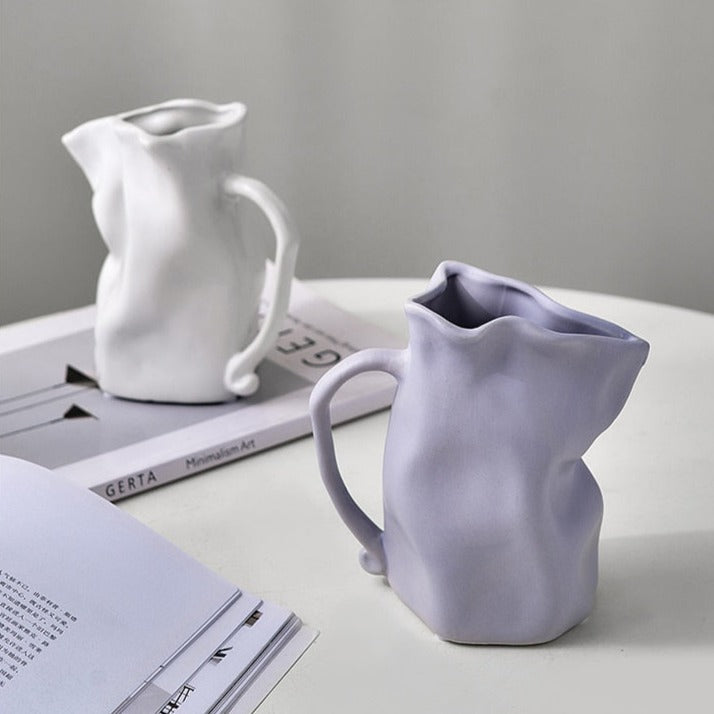 Paper Bag Inspired Ceramic Vase