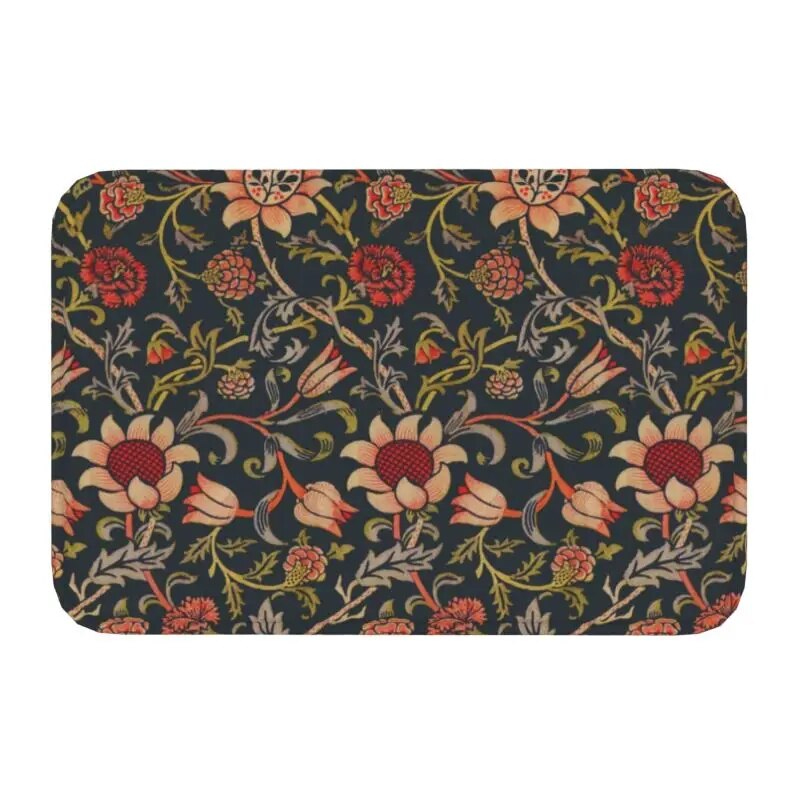 Custom William Morris Compton Floral Art Nouveau Pattern Doormat Bath Door Floor Mat Textile Pattern Toilet Ru - view 28