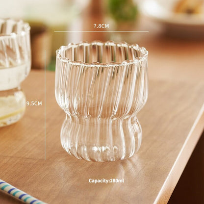 RIBBED CHUBBY GLASS CUP