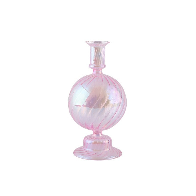 Ribbed Glass Candleholders - Mermaid