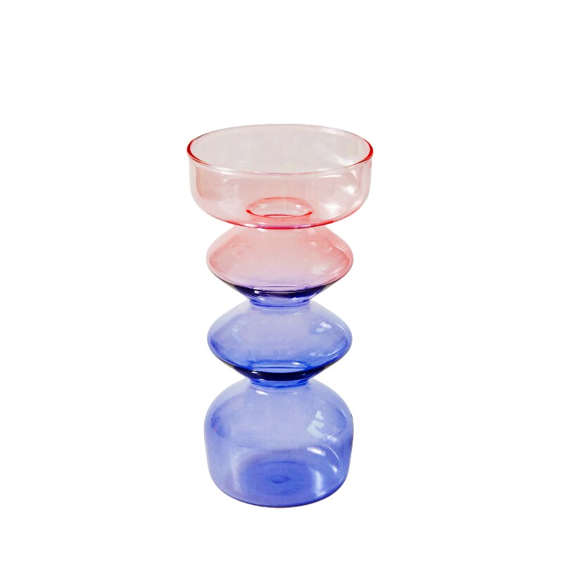 Rainbow Gradient Glass Candle Holder