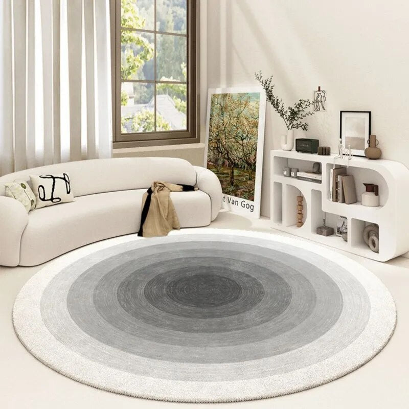 Light Luxury Cloakroom Round Floor Mat Fluffy Soft Lounge Rug Simple Bedroom Decor Gradient Carpet Thick Carpe - view 3
