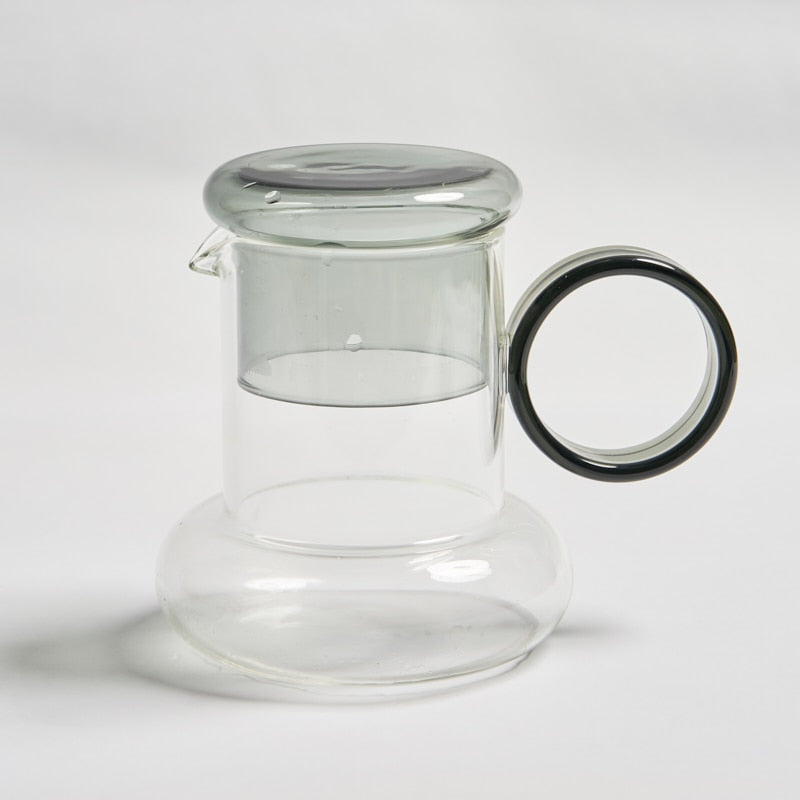 Glass Pitcher Jug + Cup Set