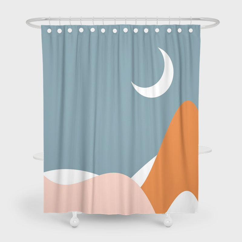 Mountain and Moon Shower Curtain